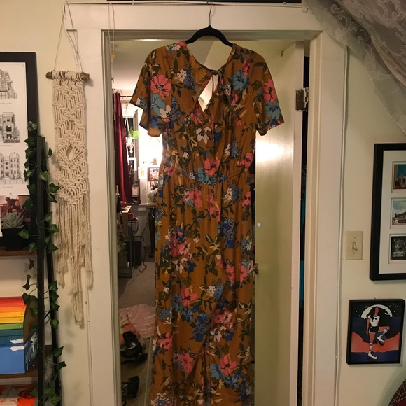 Orange floral jumpsuit brand Band of G*psies - Picture 1 of 7